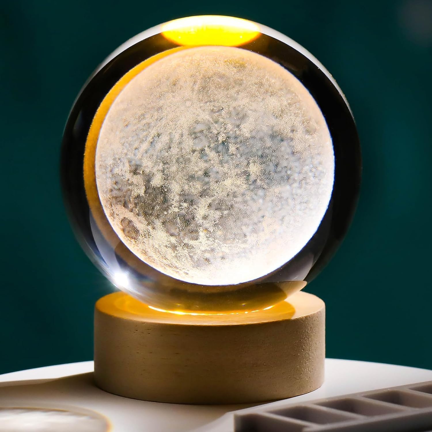 3d crystal ball solar system night lamp with wooden base – led colorful touch light | glass astronomy moon lamp for home décor 3d crystal ball solar system night lamp with wooden base – led colorful touch light | glass astronomy moon lamp for home décor