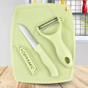 Plastic Kitchen Peeler & Stainless Steel 3-Piece Knife Set Essential Kitchen Combo ( default, Standard ).