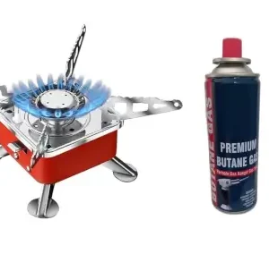 Home camping stove with cylinder | camping gas stove | camping stove ( default, Standard )